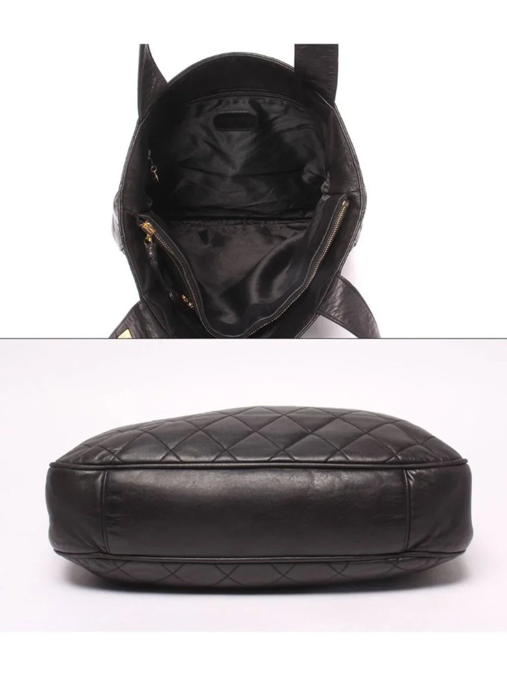 Chanel Tote Shoulder Bag Gold Quilted